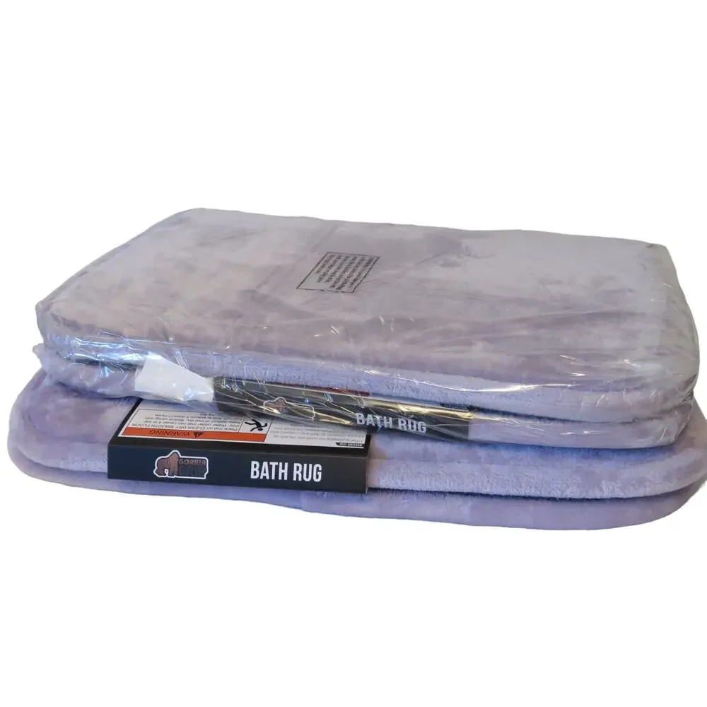 2 New Memory Foam Bath Mats Rug 24 x17 - Lilac, Lavender Purple Soft